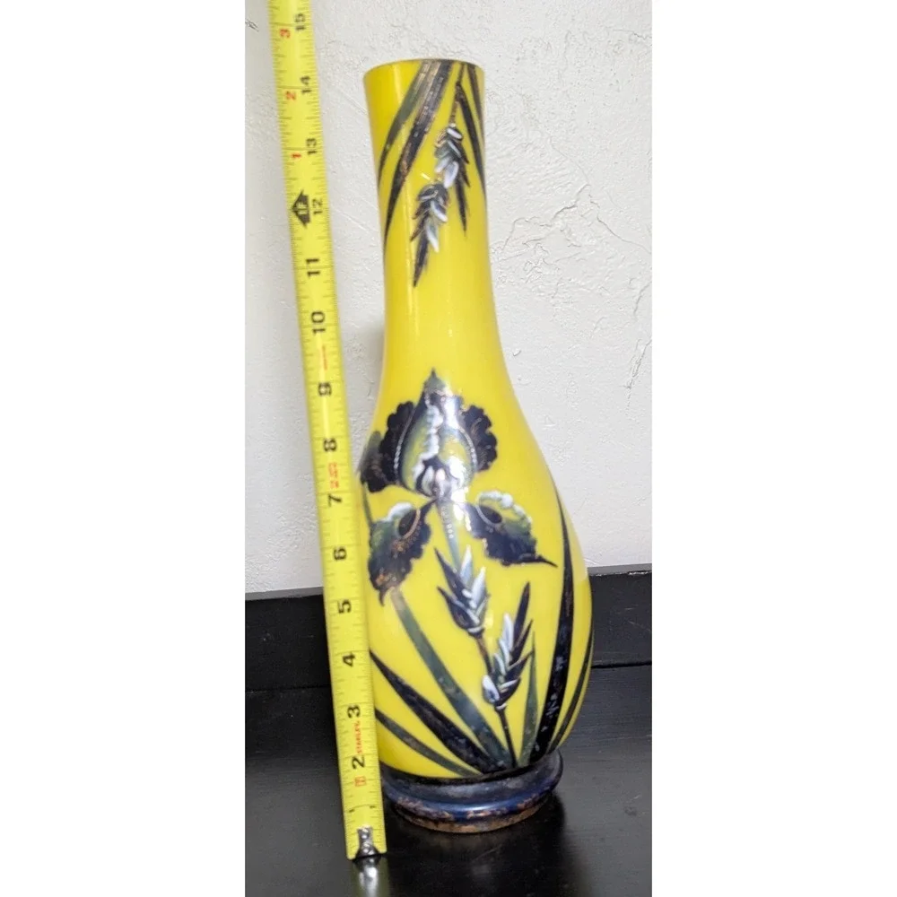 Antique Emile Galle-Style Handblown Hand Painted Decorative Vase 14‎ 1/2